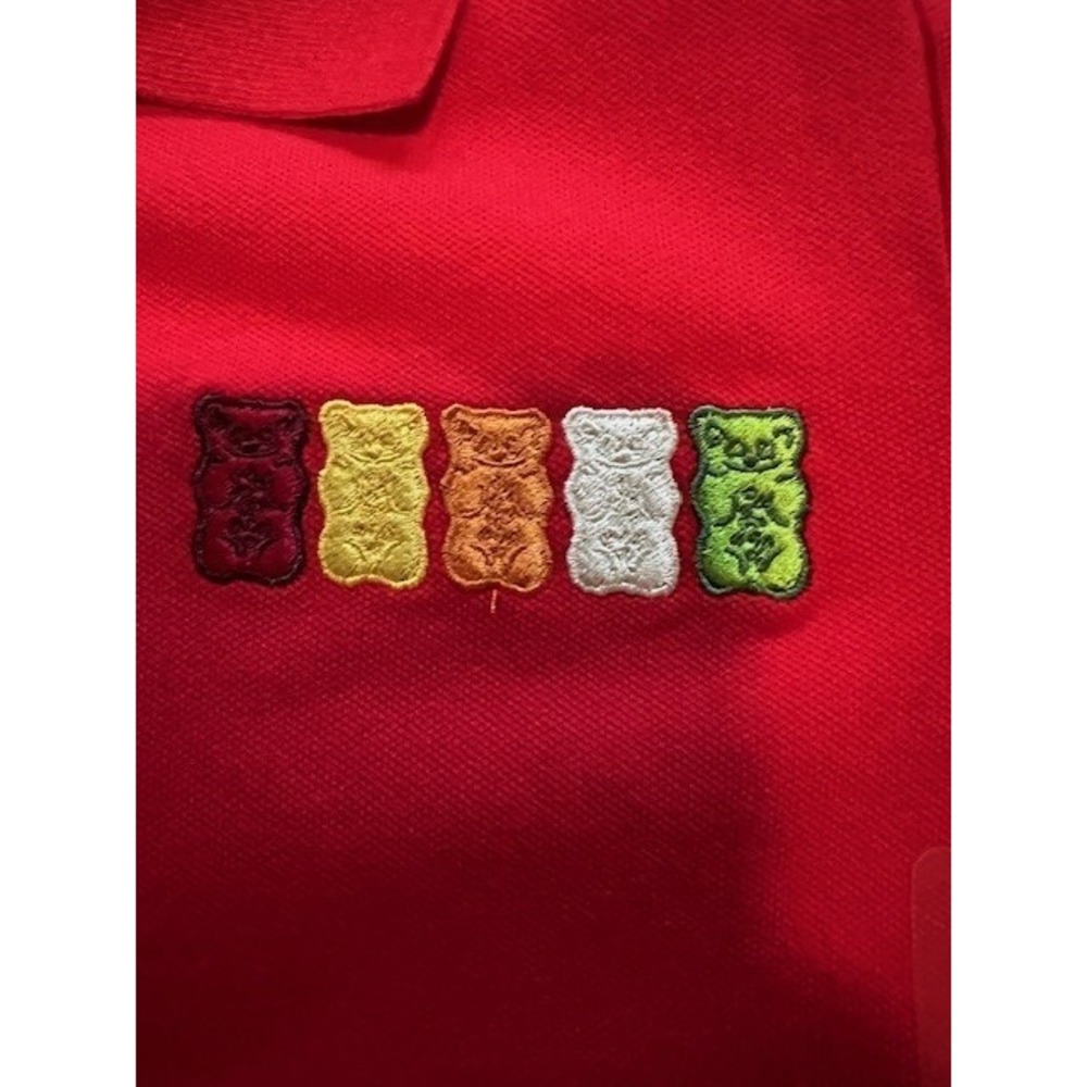 Haribo Youth Gummy Bear Red Long Sleeve Polo Size Extra Small (6-6X) NWT - Picture 4 of 7